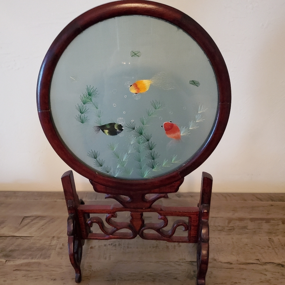 Vintage Chinese Fish Embroidery